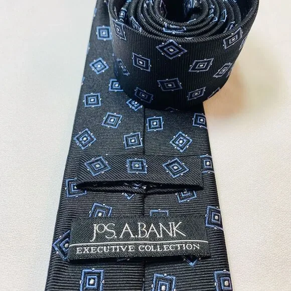 Jos. A. Bank Executive Collection Tie Mens Silk Necktie Black Ties‎ - Picture 4 of 5